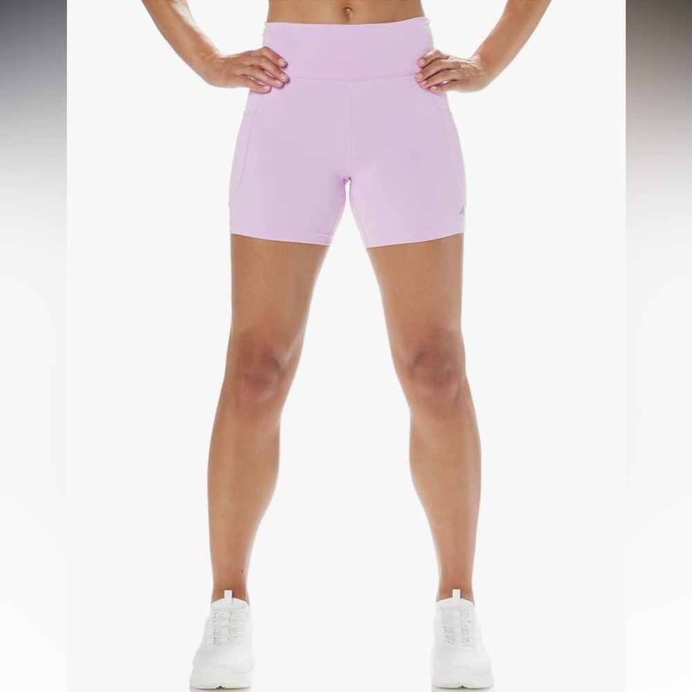 NWT Adidas DailyRun Biker Shorts in Lilac Light Pink Purple extra small XS - Picture 4 of 6